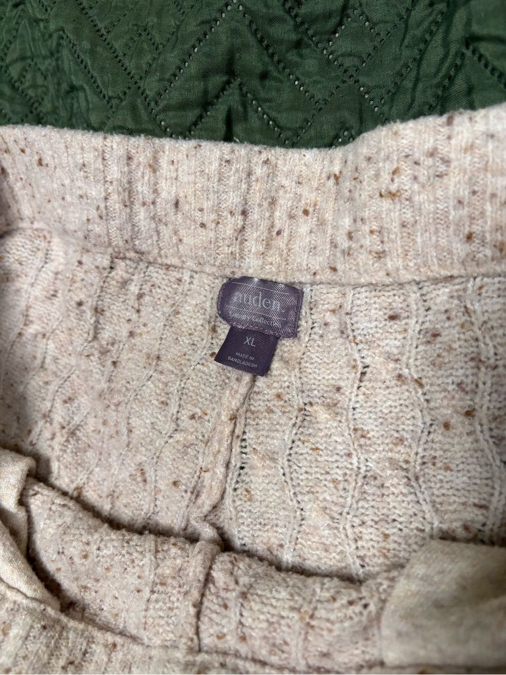 Auden Speckled Cream Cable Knit Loungewear Set- Top L/Bottoms XL - Picture 6 of 6